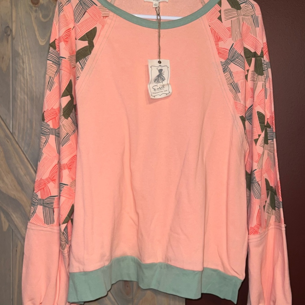 Easel Pink and Green Sweatshirt